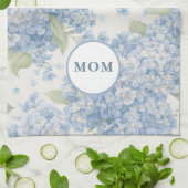 Torchon à thé Hydrangea bleu Cadeau pour Maman (Plié)