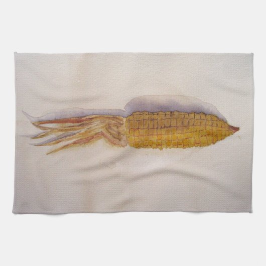 Torchon avec maïs en aquarelle (Horizontal)