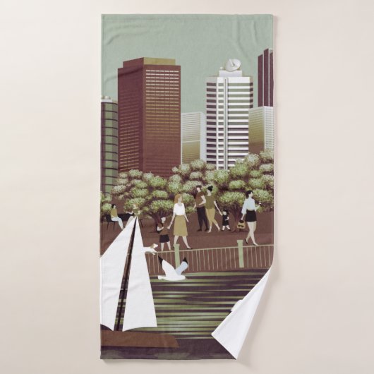 Torchon de bain de paysage urbain (Serviette de bain)