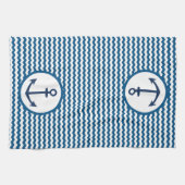 Torchon de cuisine à l'ancre de navigation bleue (Horizontal)