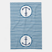 Torchon de cuisine à l'ancre de navigation bleue (Vertical)
