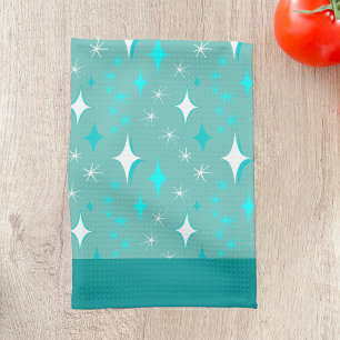 Torchon de cuisine à motif étoile rétro sarcelle e