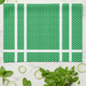 Torchon de cuisine à pois verts et blancs (Plié)