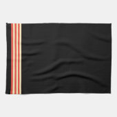 Torchon de cuisine à rayure noire et rouge (Horizontal)