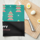 Torchon de cuisine à rayures d'arbre de Noël joyeu (Quart Plié)