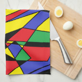Torchon de cuisine abstrait coloré (Quart Plié)
