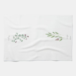 Torchon de cuisine   Aquarelle d'herbes