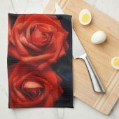 Torchon de cuisine Art Roses Rouges (Quart Plié)