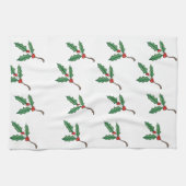 Torchon de cuisine au houx de Noël  (Horizontal)