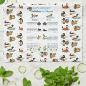 Torchon de cuisine avec canards en fond (Plié)