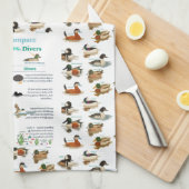 Torchon de cuisine avec canards en fond (Quart Plié)