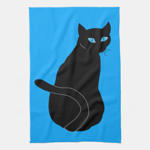 Torchon de cuisine avec chat noir