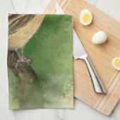 Torchon de cuisine avec moineau (Quart Plié)