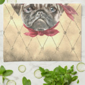 Torchon de cuisine Blackface le Pug Pirate (Plié)