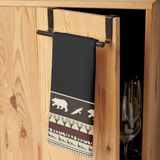 Torchon de cuisine bois d'automne (Pliage en tiers)