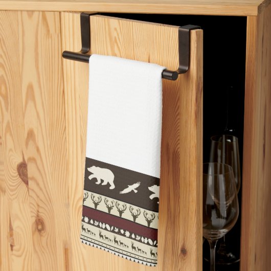 Torchon de cuisine bois d'automne (Pliage en tiers)