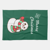 Torchon de cuisine bonhomme de neige de Noël (Horizontal)