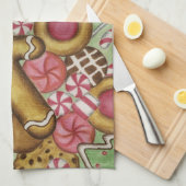 Torchon de cuisine cadeau biscuits de Noël au ging (Quart Plié)