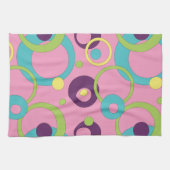 Torchon de cuisine Cercles Roses Funky (Horizontal)