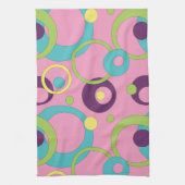 Torchon de cuisine Cercles Roses Funky (Vertical)