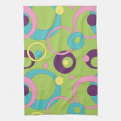Torchon de cuisine Cercles Verts Funky (Vertical)