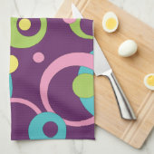 Torchon de cuisine Cercles Violets Funky (Quart Plié)