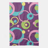 Torchon de cuisine Cercles Violets Funky (Vertical)