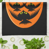 Torchon de cuisine corbeaux d'Halloween (Plié)