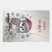 Torchon de cuisine de Noël Chouette (Horizontal)