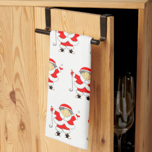 Torchon de cuisine de Noël pour golfeur