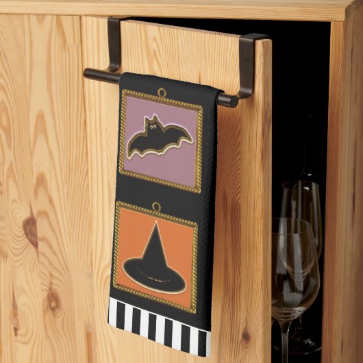 Torchon de cuisine décor Halloween (Pliage en tiers)