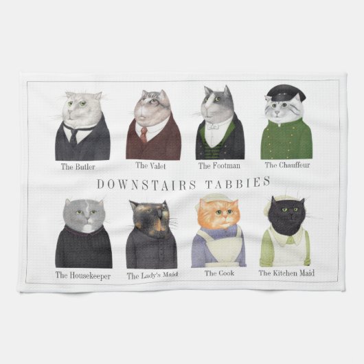 TORCHON DE CUISINE DOWNSTAIRS TABBIES (Horizontal)