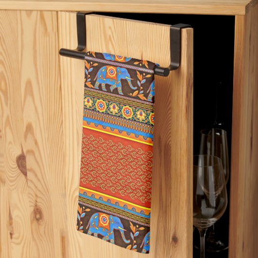 Torchon de cuisine éléphants lumineux (Pliage en tiers)