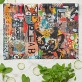 Torchon de cuisine en papier d'art multimédia Chat (Plié)