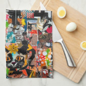 Torchon de cuisine en papier d'art multimédia Chat (Quart Plié)