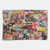 Torchon de cuisine en papier d'art multimédia Chat (Horizontal)