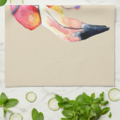 Torchon de cuisine flamant rose Boho Fiona (Plié)