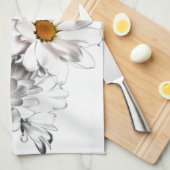 Torchon de cuisine Fleur de marguerite blanche – D (Quart Plié)