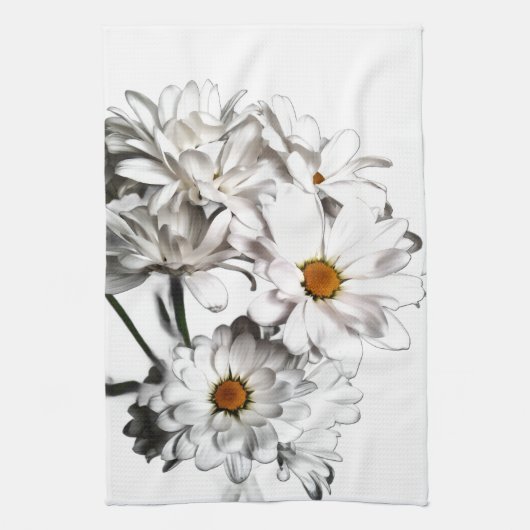 Torchon de cuisine Fleur de marguerite blanche – D (Vertical)