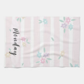 Torchon de cuisine fleuri pastel lundi (Horizontal)