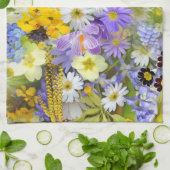 torchon de cuisine fleurs de printemps (Plié)