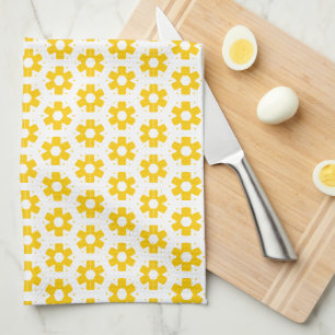 Torchon de cuisine - Fleurs jaunes