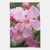 Torchon de cuisine floral à l'oléandre rose (Vertical)