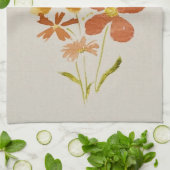 Torchon de cuisine floral jaune (Plié)