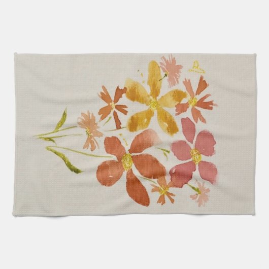 Torchon de cuisine floral jaune (Horizontal)