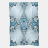 Torchon de cuisine floral orné bleu (Vertical)