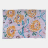 Torchon de cuisine floral rose (Horizontal)