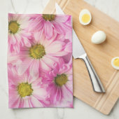 Torchon de cuisine - Gerbera marguerites roses (Quart Plié)