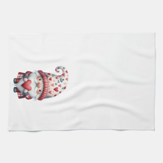 Torchon de cuisine - Gnome de la Saint-Valentin (Horizontal)