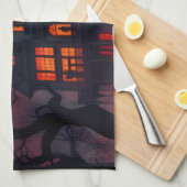 Torchon de cuisine Halloween de la Maison hantée (Quart Plié)